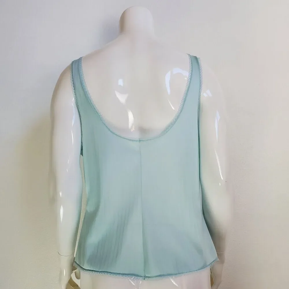 Vintage Warner's Light Blue Striped Lace Camisole - Picture 3 of 8